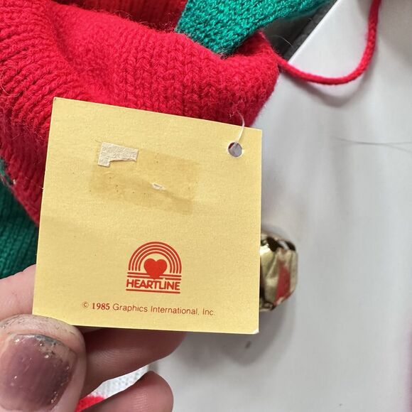 VINTAGE JINGLE BELL SWEATER KNIT OLD FASHIONED CHRISTMAS STOCKING XL 36” NWT - Picture 4 of 8